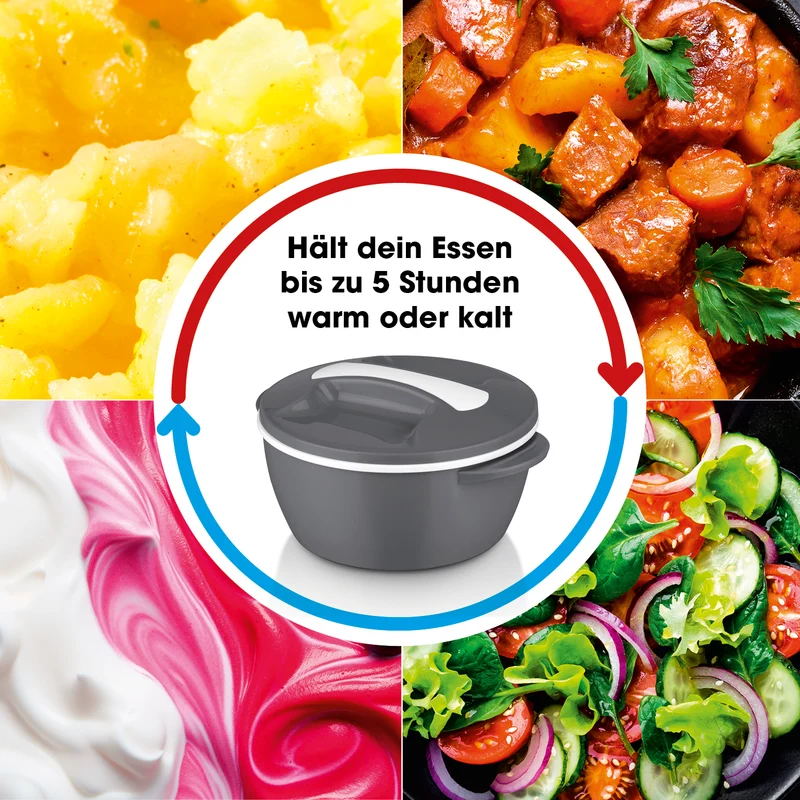 Thermo-Schüssel Mikrowelle - 450 ml - grau/weiß