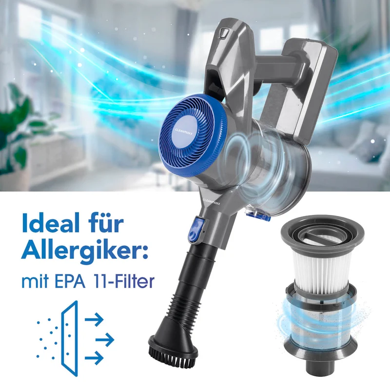 Akku-Hand- & Bodenstaubsauger - anthrazit/blau