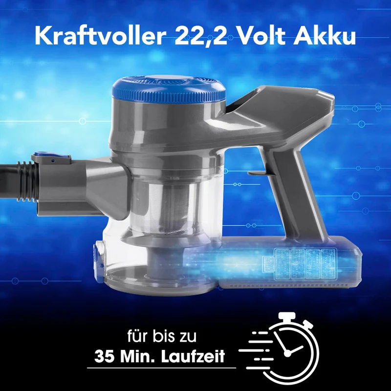 Akku-Hand- & Bodenstaubsauger - anthrazit/blau