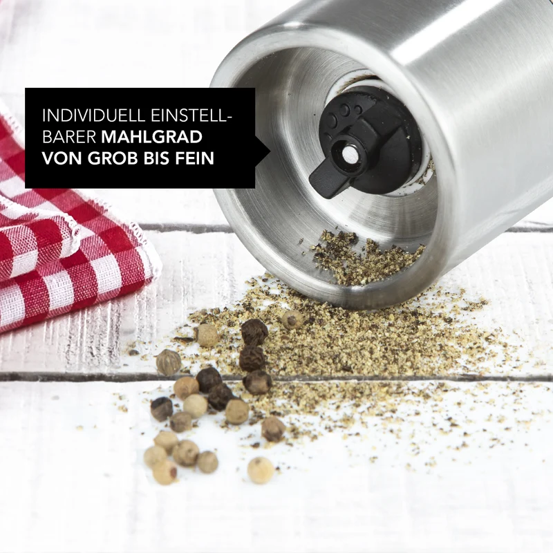 Gewürzmühle - Für 2 Gewürze gleichzeitig - silber
