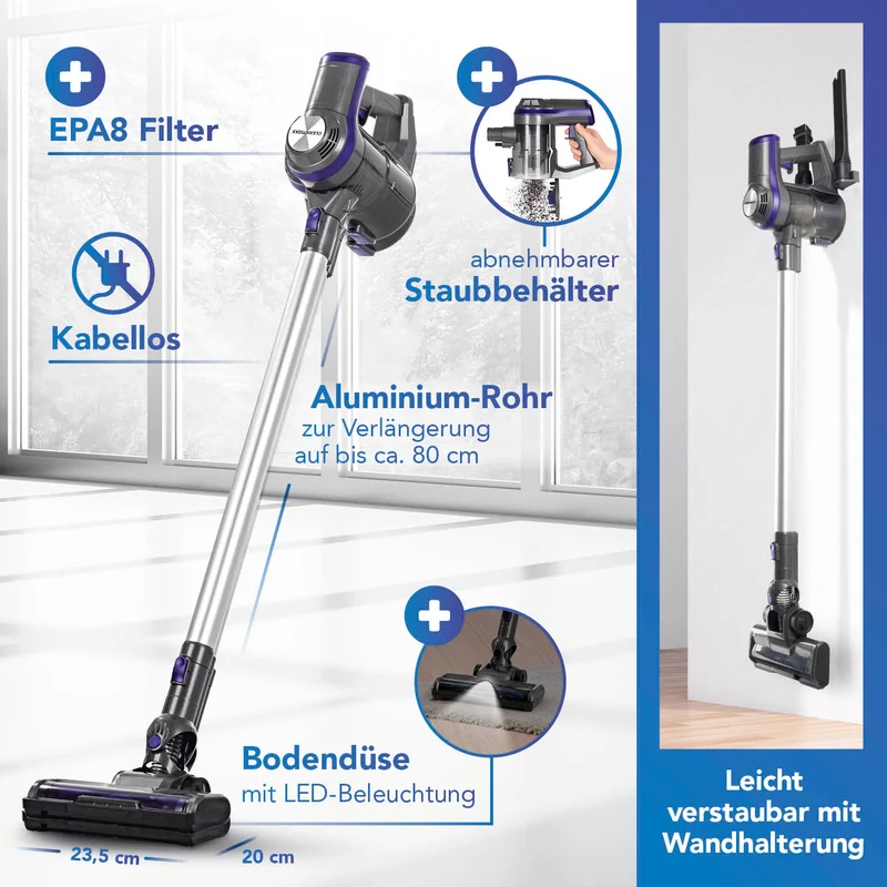 Akku-Zyklon-Staubsauger - anthrazit/lila
