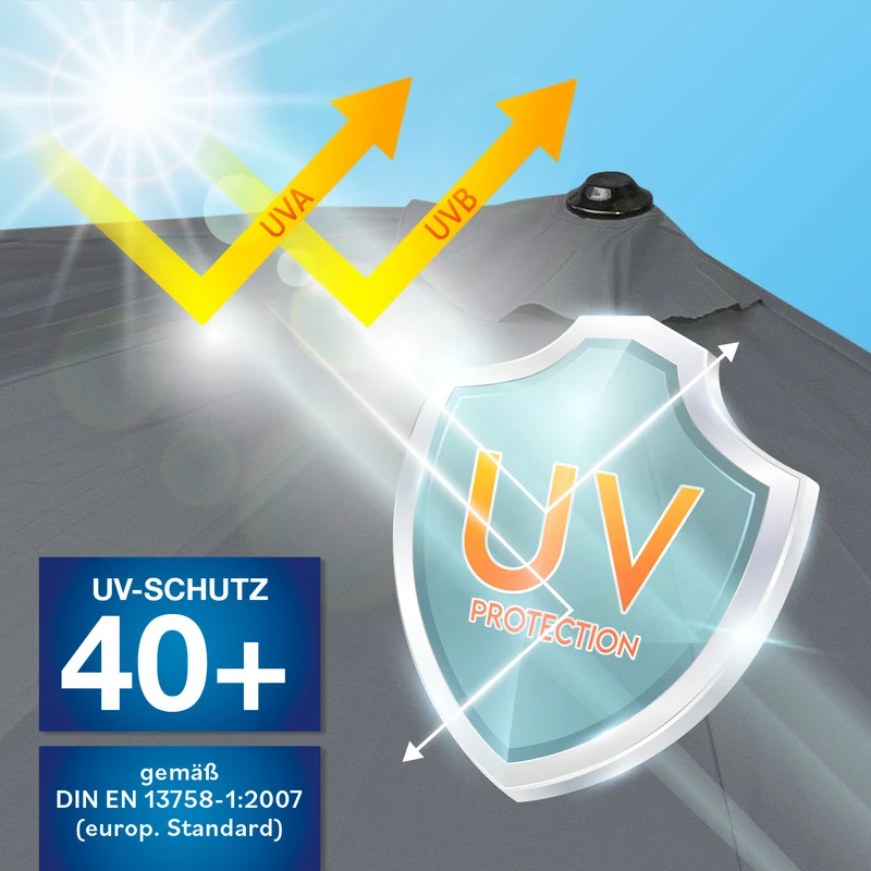 EASYmaxx Sonnenschirm - halbrund, grau
