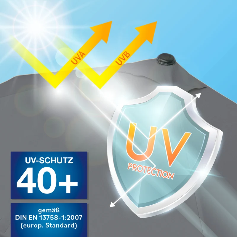 EASYmaxx Sonnenschirm - rechteckig, grau