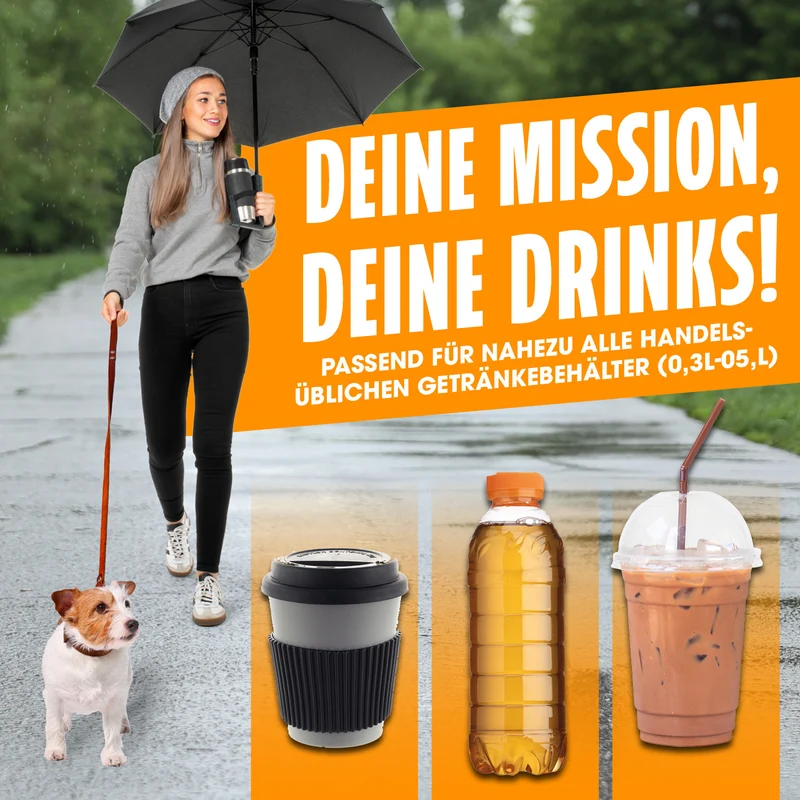 Regenschirm mit Getränkehalter