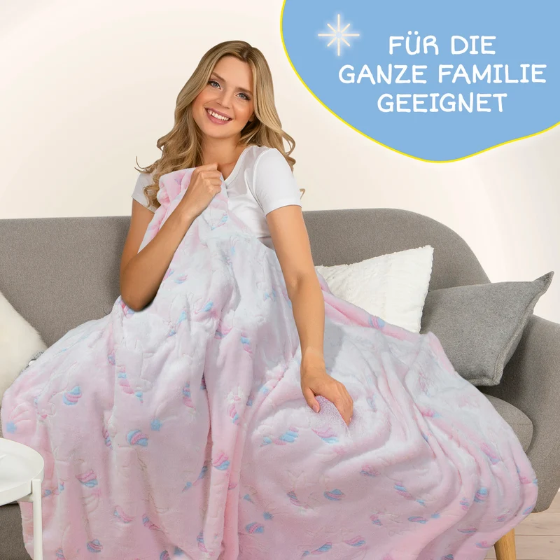 Verwandlungskissen Glow in the dark - Kuschelkissen & Kuscheldecke - Einhorn