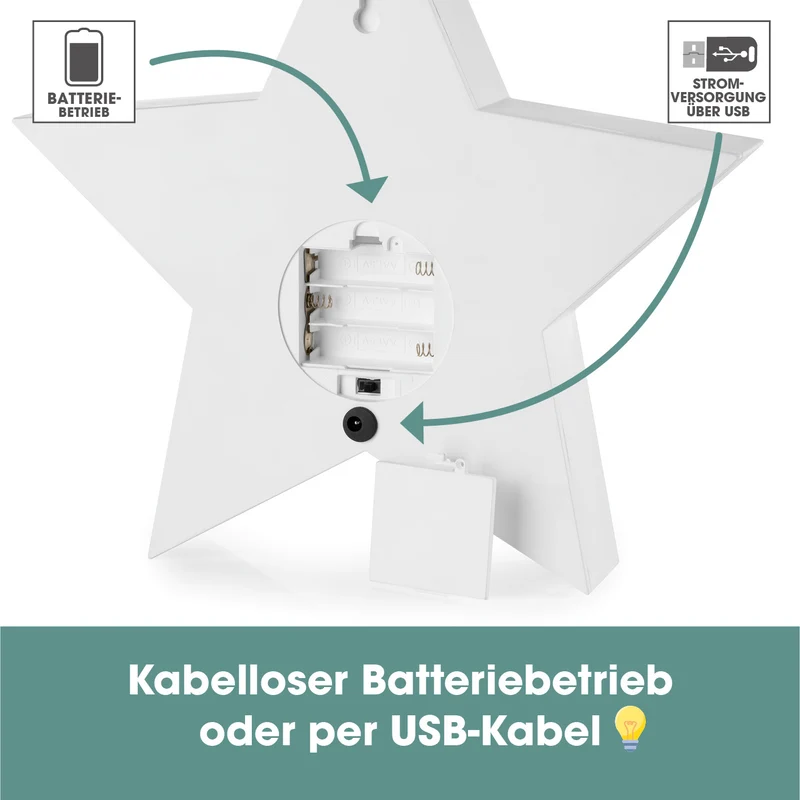 LED-Leuchtkasten Stern - 173 Buchstaben & 150 Moodjis