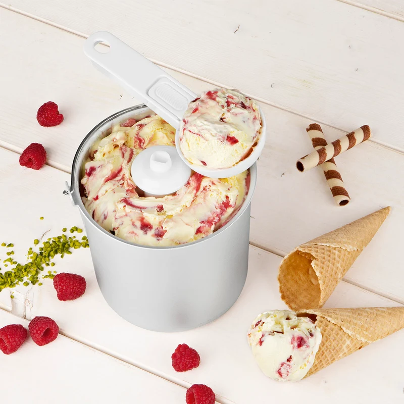 Eismaschine - Zubereitung von bis zu 1,5 l Milcheis, Fruchteis & Co. - Edelstahl