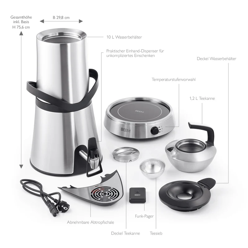 Samowar Amira mit Dispenser 10 l - Edelstahl