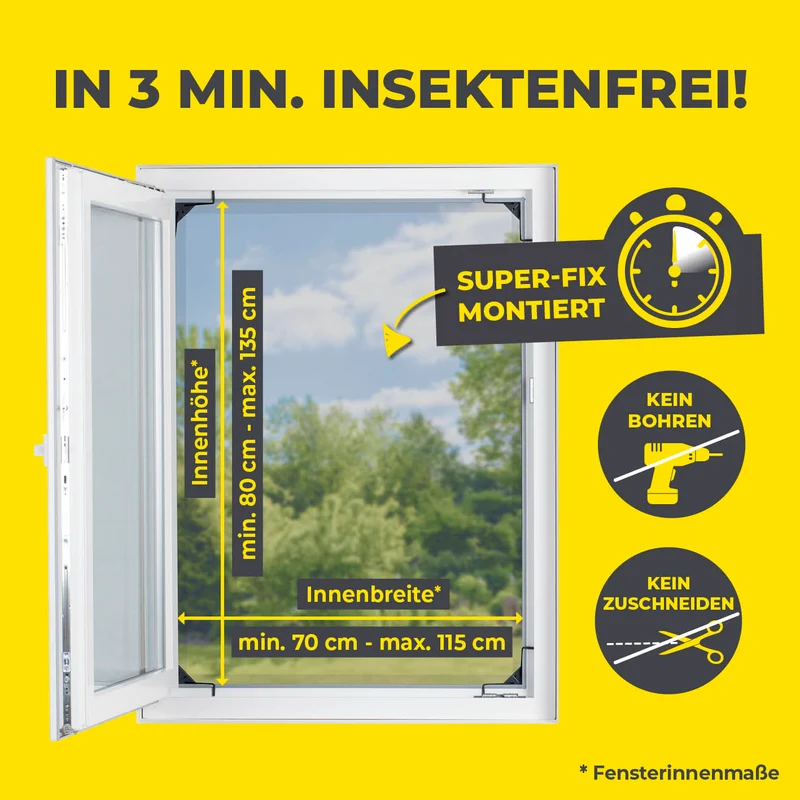 Teleskop-Insektenschutzgitter mit integriertem Netz - anthrazit