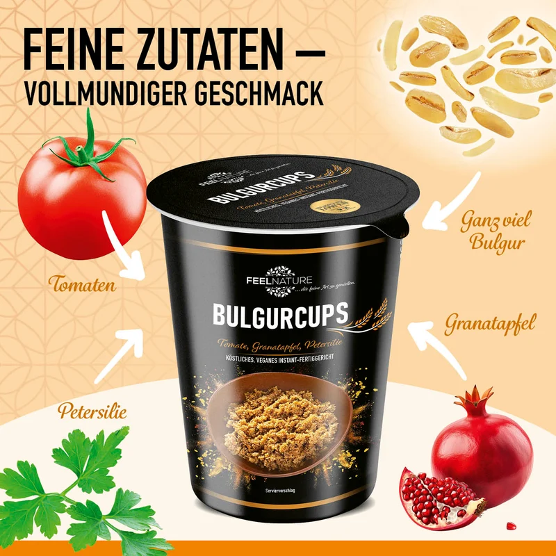 Bulgurcups - Kisir - Bulgur mit Tomate, Granatapfel & Petersilie