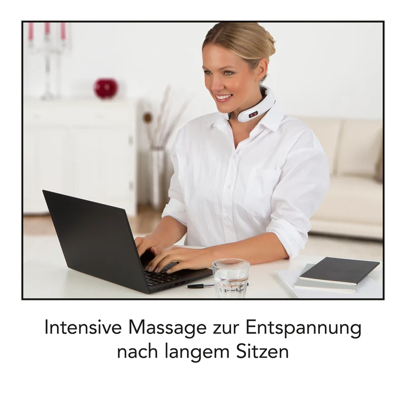 Nacken-Massagegerät EMS - 16 Intensitätsstufen - weiß/schwarz