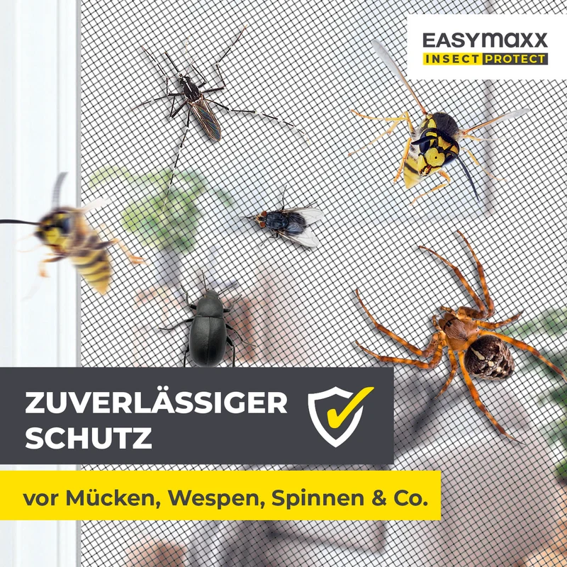 Insektenschutzgitter mit Magnetbefestigung - 2er-Set - 150 x 180 cm - Schwarz