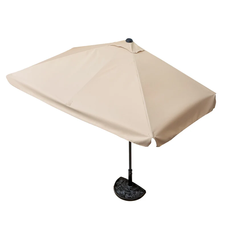 Sonnenschirm mit UV-Schutz mit Sonnenschirmfuß - rechteckig 230 x 140 cm - beige
