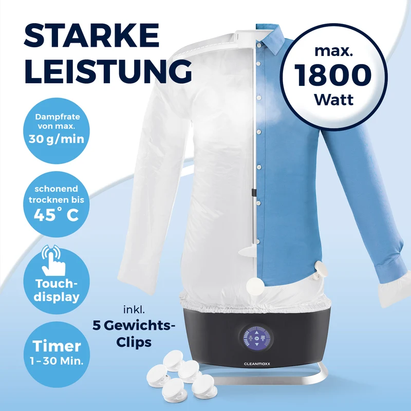 Hemdenbügler PRO STEAM - Schwarz