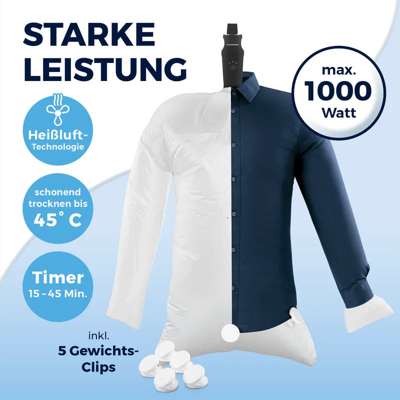 Hemdenbügler PRO KOMPAKT - schwarz/silber