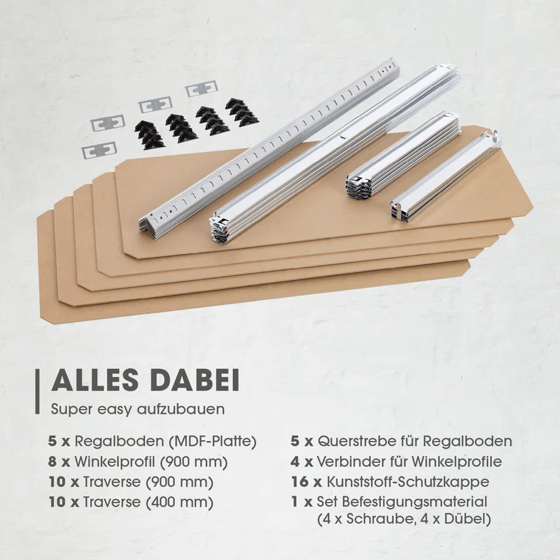 Schwerlastregal & Werkbank - 180 x 90 x 40 cm - 875 kg Traglast, 175 kg pro Ebene