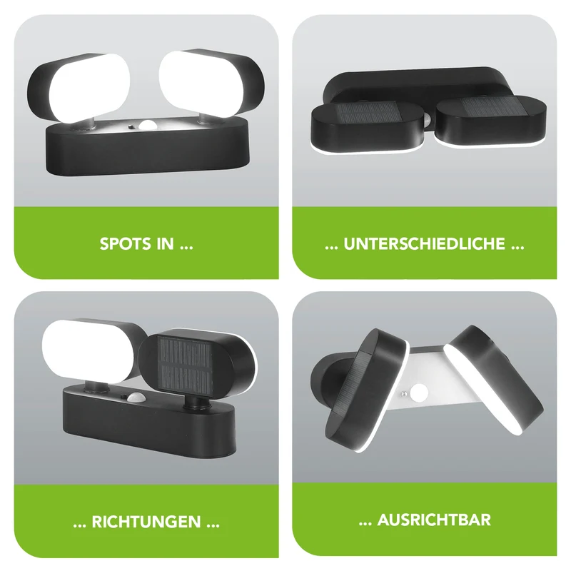 Doppel-Solarstrahler mit Bewegungsmelder - 2er-Set