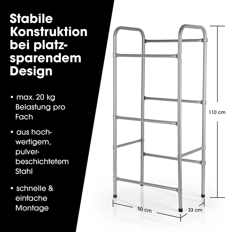 Metall Getränkekisten-Regal für 3 Kisten - 127x50x34 cm