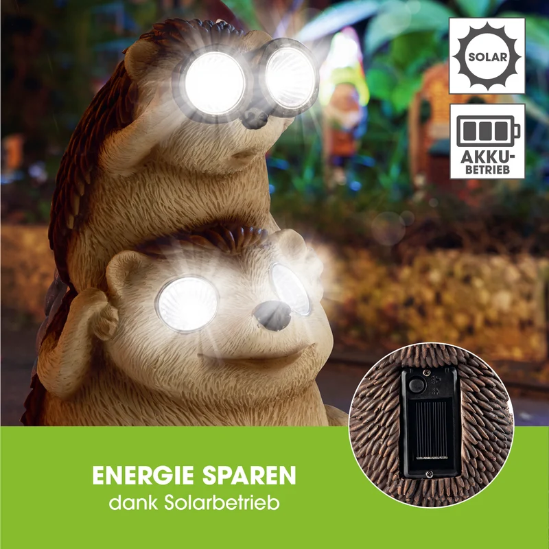 Solarlampe Igel mit Fernglas