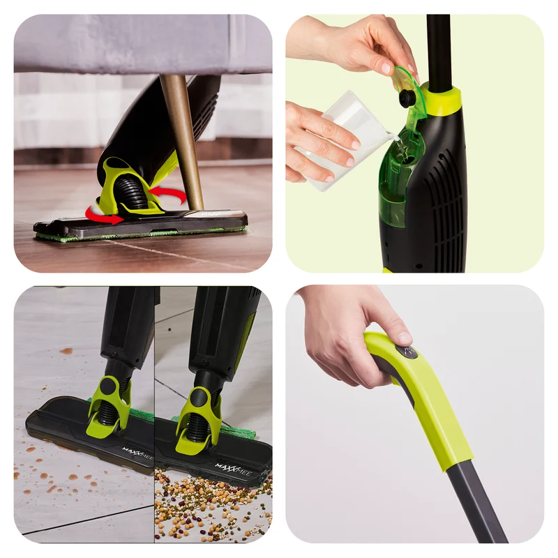 Wischmopp mit Saugfunktion - 180 ml Wassertank - grün/schwarz
