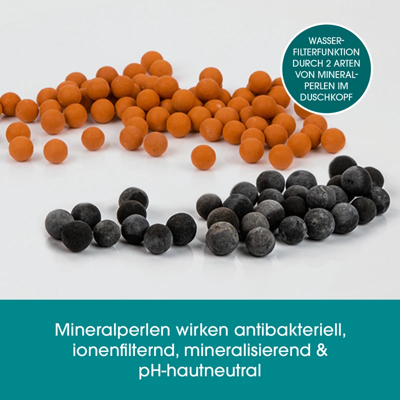 Duschkopf LED-Farbwechsel 6cm mit Mineralkugeln