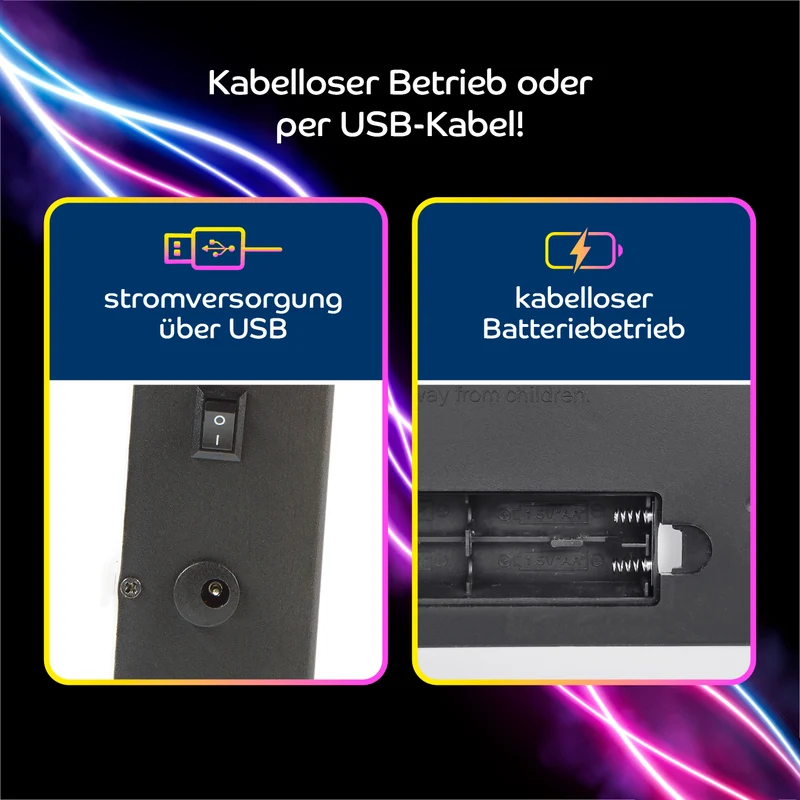 LED-Leuchtkasten A4 mit 173 Buchstaben, Zahlen & Symbolen & 150 bunten Mood Pics inkl. Schreib-Set (3 Stifte & 20 Karten)