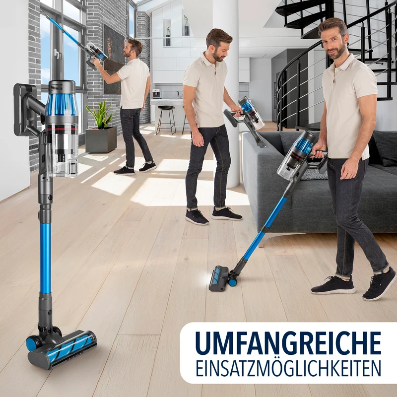 AeroTech 500 Staubsauger mit Absaugstation – Grau-Blau