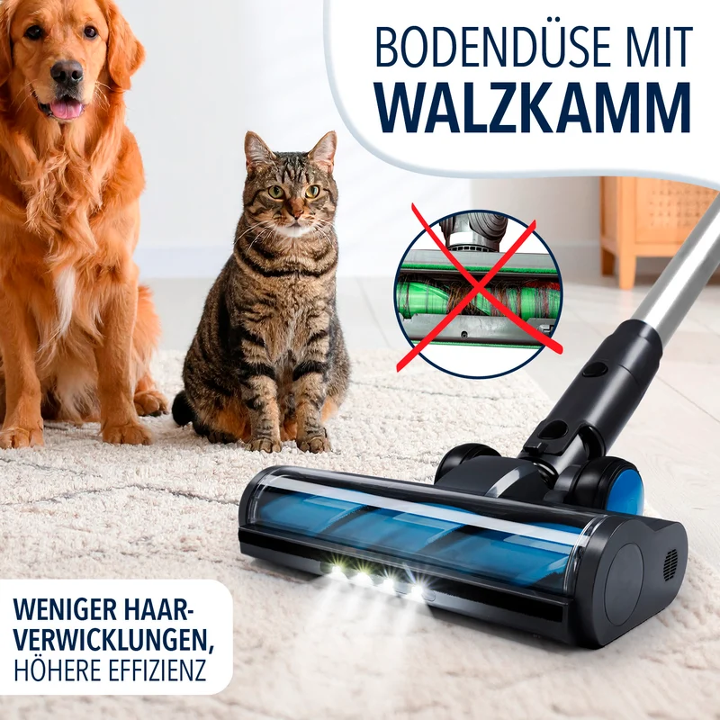 AeroTech 500 Staubsauger mit Absaugstation – Grau-Silber