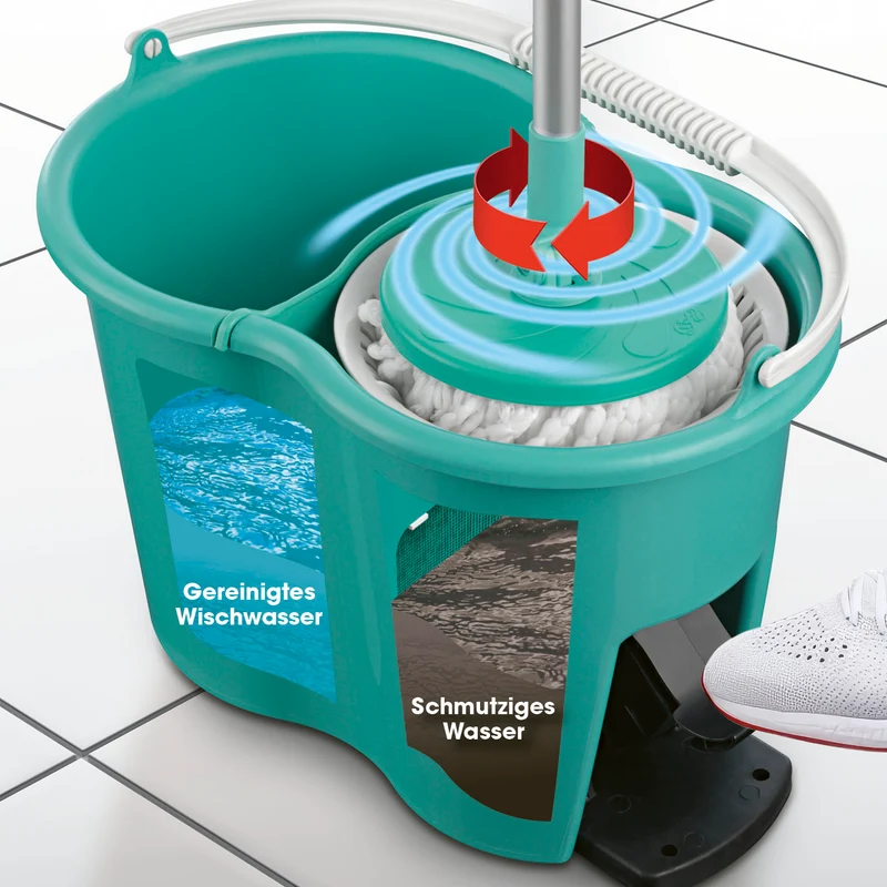 Power-Wischmopp - Zwei-Kammer-Filtersystem - türkis
