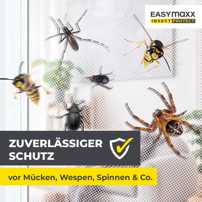 Insektenschutzgitter mit Magnetbefestigung - 110 x 130 cm - Weiß