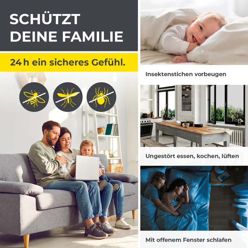 Insektenschutzgitter mit Magnetbefestigung - 150 x 180 cm - Schwarz